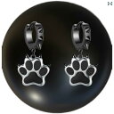 ピアス レディース アクセサリー フープ 合金 メッキ スタッズ かわいい シンプル パンク ロック 動物 犬 肉球 黒 プレゼント 誕生日