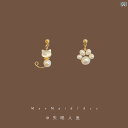 猫 ピアス イヤリング 大人 レディース アクセサリー シルバー925 スタッド パール 肉球 チャーム 左右非対称 違う デート 誕生日 かわいい