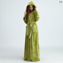 バスローブ メンズ レディース ルームウェア フード おしゃれ もこもこ 秋冬 ロング パジャマ 厚手 裏起毛 パープル グリーン ネイビー