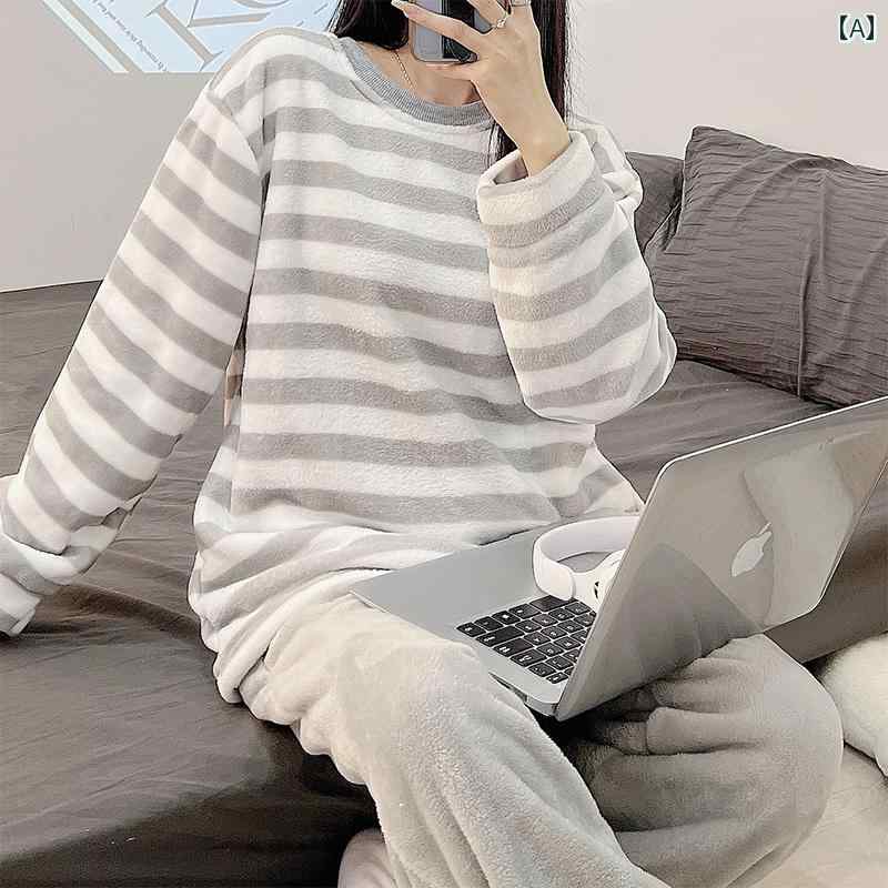 あったか ルームウェア メンズ レディース カップル お揃い 秋冬 カジュアル 縞 パジャマ 厚手 暖かい おしゃれ ウエストゴム フランネル プルオーバー 大きめサイズ 牛 アヒル ストライプ チェック シンプル
