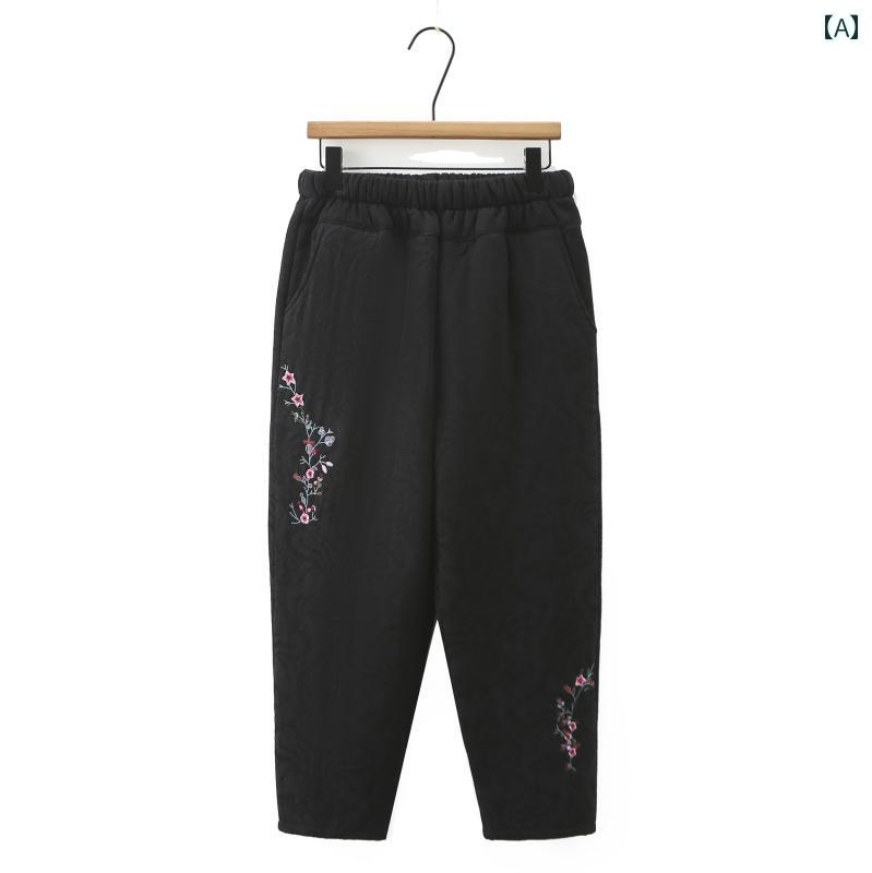 ミセス ファッション おしゃれ 婦人服 上品 淑女 レディース ダウン コットンパンツ 冬 アウター 暖かい パンツ キルティング パンツ ハイウエスト ゆったり カジュアル パンツ 冬