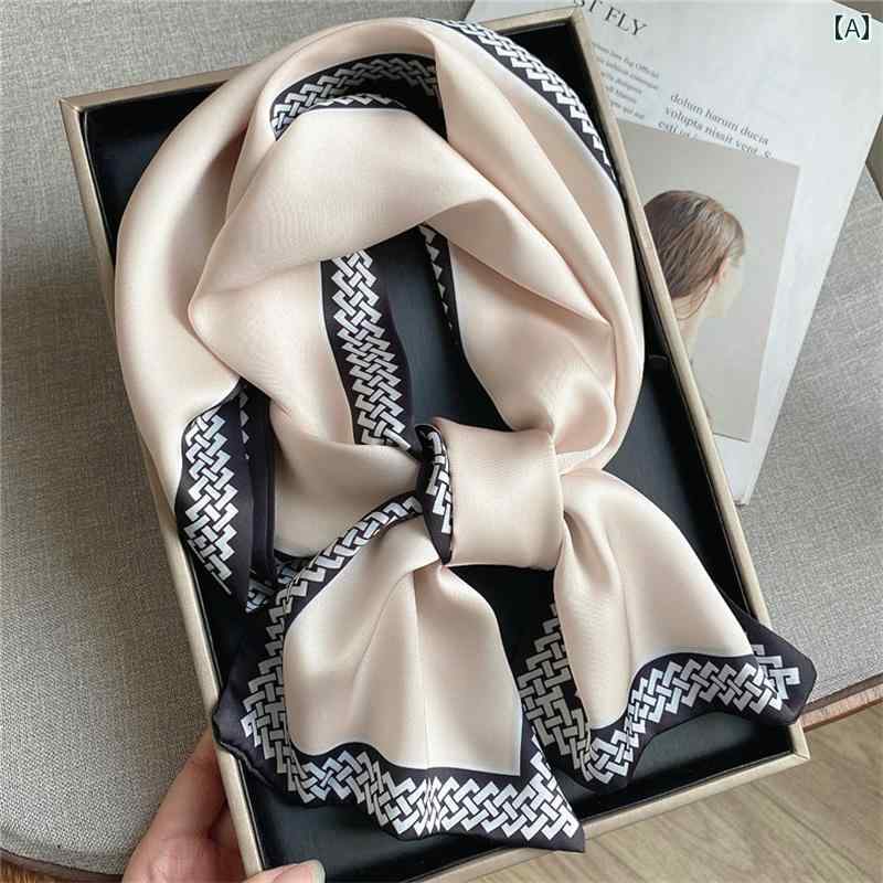 スカーフ おしゃれ レディース ストール 正方形 春秋 装飾 薄手 涼しい ネクタイ ゴールド ブラウン ブルー 小さめ ネックスカーフ