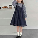 ジャンパースカート 子ども 女の子 春秋 ボトムス サロペット オーバーオール ワンピース デニム Aライン トップス 長袖 通気性 快適 落ちしにくい 韓国 ...