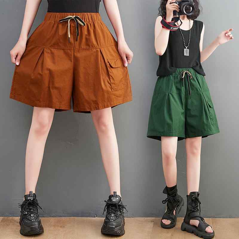 レディース ファッション おしゃれ 夏 レトロ ストレッチ ウエスト ワイドレッグ パンツ カジュアル 婦人服