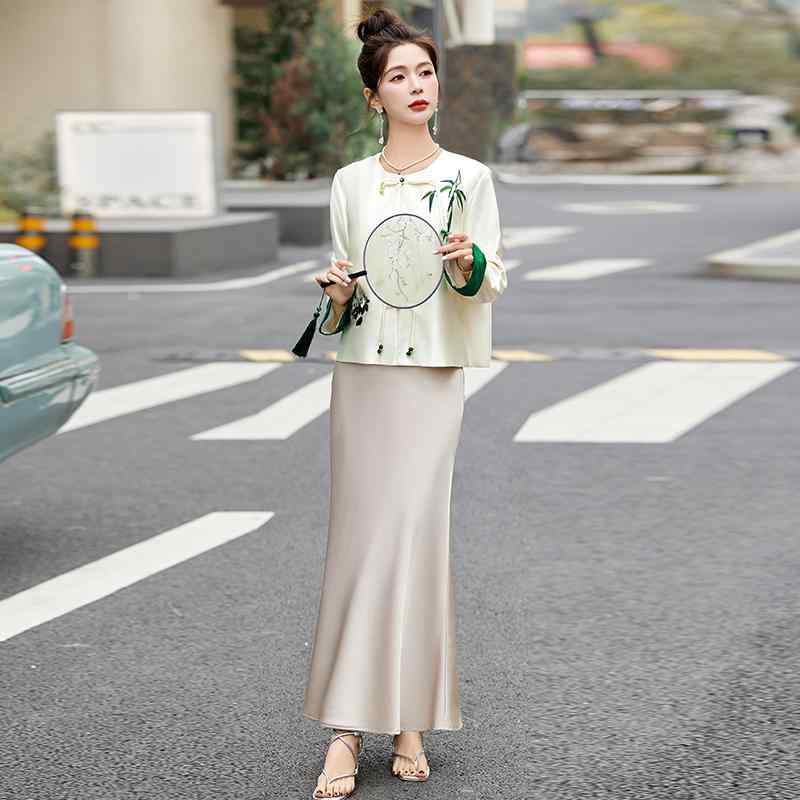 精巧 チャイナ ドレス セットアップ 夏 フレッシュ 洋風 セットアップ