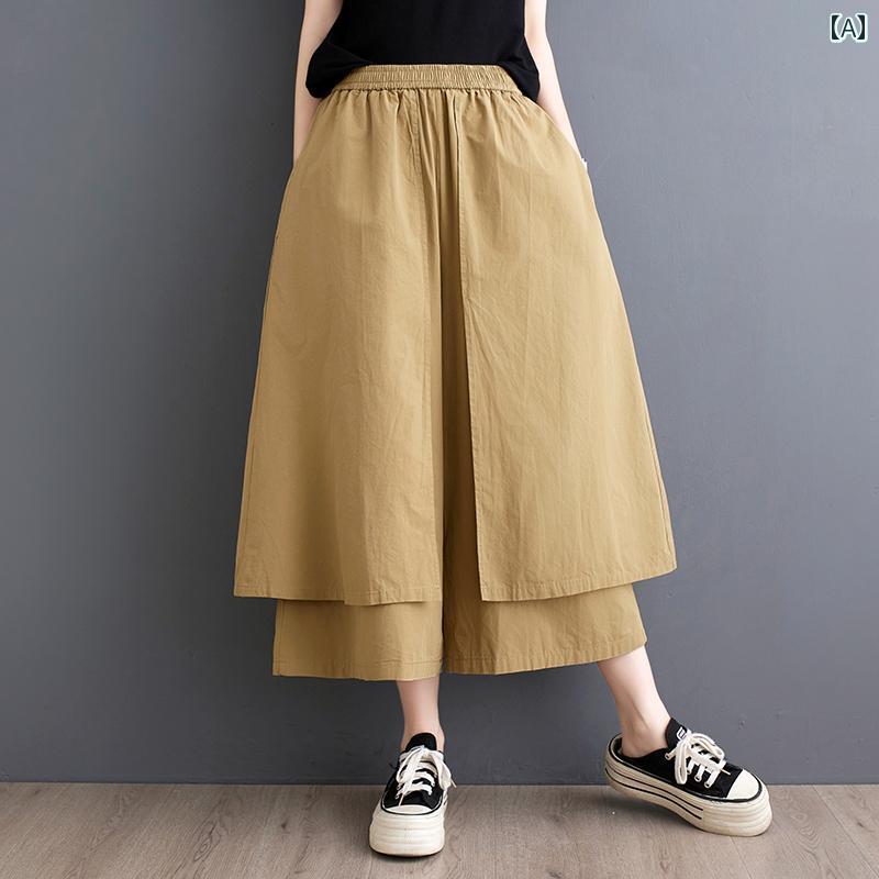 レディース ファッション おしゃれ カット オフ 夏 カジュアル パンツ ハイウエスト スリミング ストレート ワイドレッグ パンツ