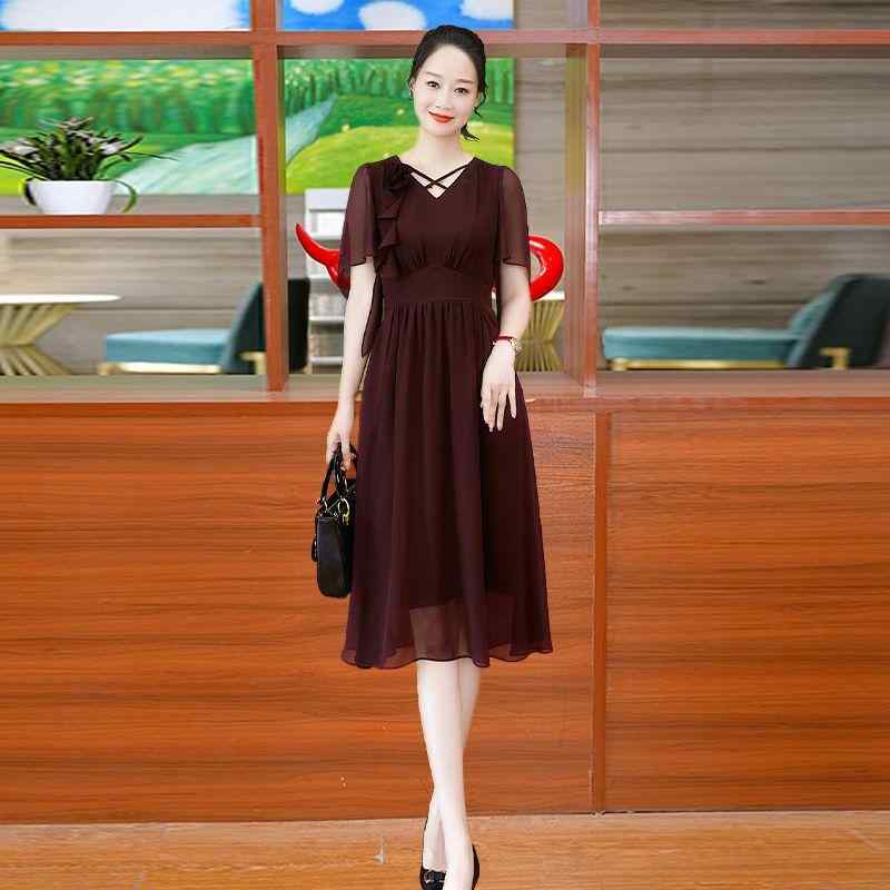 レディース ファッション 夏 エレガント 上品 おしゃれ 精巧 ガーゼ シフォン ドレス 凛 スカート