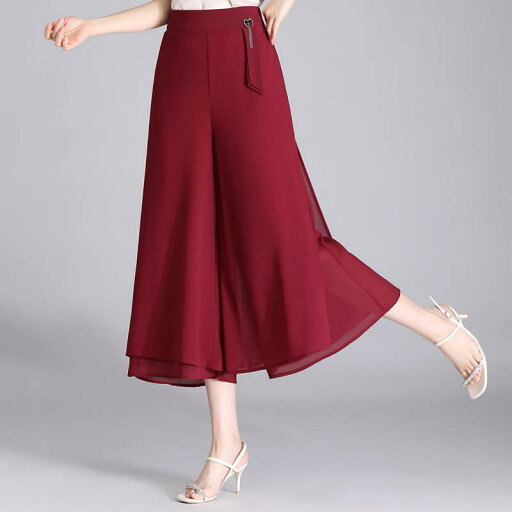 レディース ファッション おしゃれ 上品 シンプル 八分丈 パンツ 夏 薄手 涼しい 涼しい 風 プチパンツ ハイウエスト ゆったり スリットスカート パンツ レッド シフォン ワイド パンツ レディース ファッション おしゃれ 上品 シンプル 八分丈 パンツ 夏 薄手 涼しい 涼しい 風 プチパンツ ハイウエスト ゆったり スリットスカート パンツ レッド シフォン ワイド パンツ
