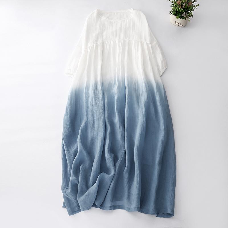 レディース ファッション おしゃれ シングル 夏 ゆったり 大きいサイズ グラデーション ドレス aライン スカート