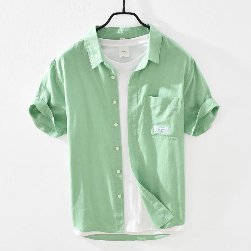 夏 コットンリネン シャツ トレンディ リネン 生地 シャツ 夏 トップス リネン 薄手 涼しい シャツ