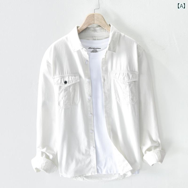 春秋 長袖 シャツ ジャケット トレンディ 黒 アウターシャツ ジャケット