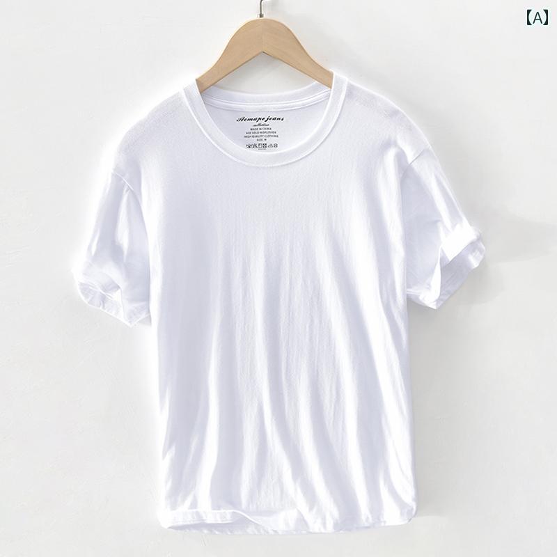 夏 ラウンドネック 無地 綿 半袖 Tシャツ Tシャツ 夏 トップス ストレーナー