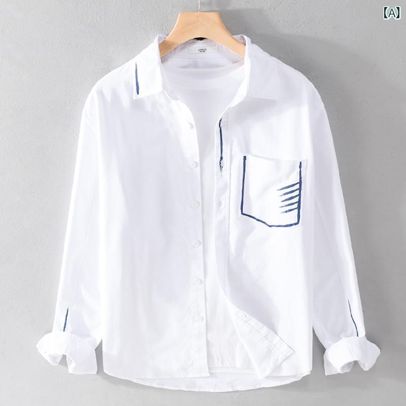 春秋 長袖 シャツ トレンディ プリント シャツ コットン トップス ジャケット