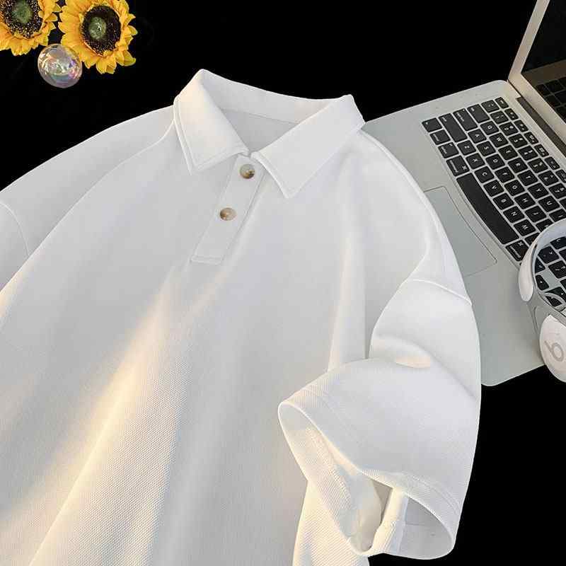 白 半袖 ポロシャツ 夏 トレンド アメリカン シャツ Tシャツ