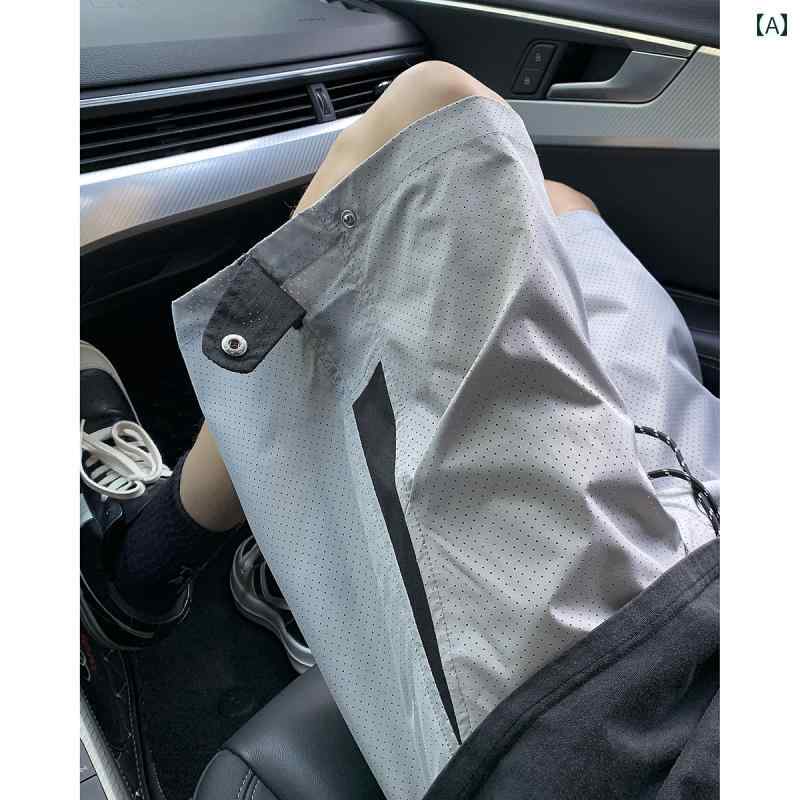 メッシュ ひんやり 涼しい 快適 夏 薄手 涼しい 速乾 スポーツ パンツ トレンディ ストレート レッグ パンツ アメリカン バスケットボール パンツ