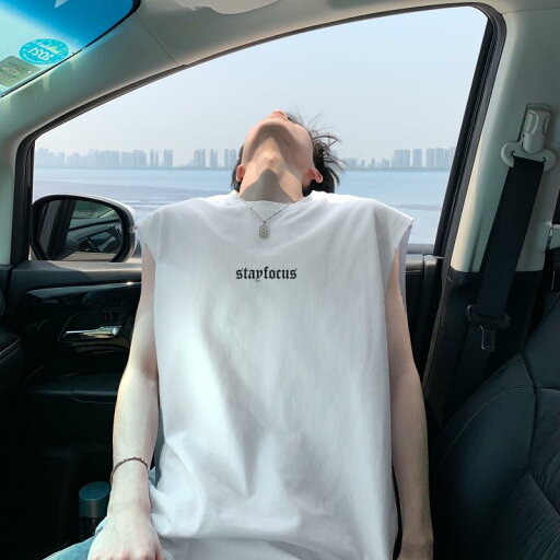 レター プリントコットン ノースリーブ Tシャツ 夏 薄手 涼しい 涼しい 涼しい スポーツ ベスト トップス レター プリントコットン ノースリーブ Tシャツ 夏 薄手 涼しい 涼しい 涼しい スポーツ ベスト トップス