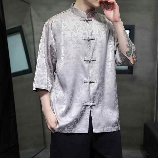 チャイナ風 ジャカード ひんやり 涼しい 快適 半袖 シャツ 夏 チャイナ風 唐 装 漢服 薄手 涼しい 涼しい ゆったり 五分袖 トップス チャイナ風 ジャカード ひんやり 涼しい 快適 半袖 シャツ 夏 チャイナ風 唐 装 漢服 薄手 涼しい 涼しい ゆったり 五分袖 トップス