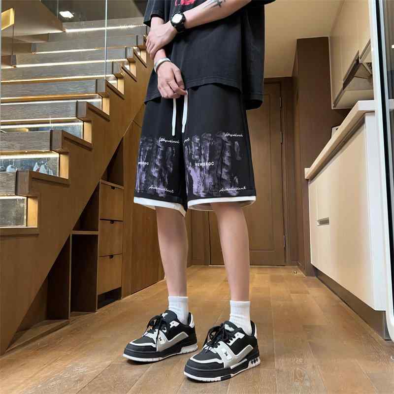 ショート パンツ 夏 薄手 涼しい 涼しい アメリカ ストリート 大きいサイズ ゆったり ワイドレッグ パンツ スポーツ パンツ