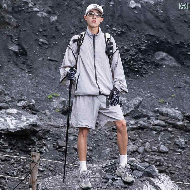 カップル 日焼け防止 服 夏 抗UV ジャケット セットアップ 屋外 釣り 日焼け防止 服 セット