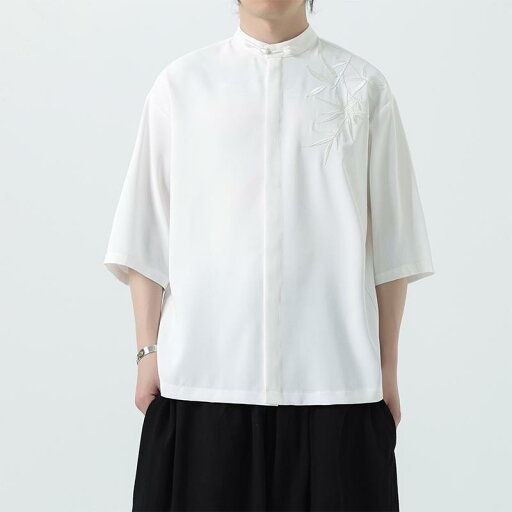 白 シャツ ひんやり 涼しい 快適 唐 装 夏 チャイナ風 紳士服 チャイナ風 竹 刺繍 漢服 薄手 涼しい 白 シャツ ひんやり 涼しい 快適 唐 装 夏 チャイナ風 紳士服 チャイナ風 竹 刺繍 漢服 薄手 涼しい