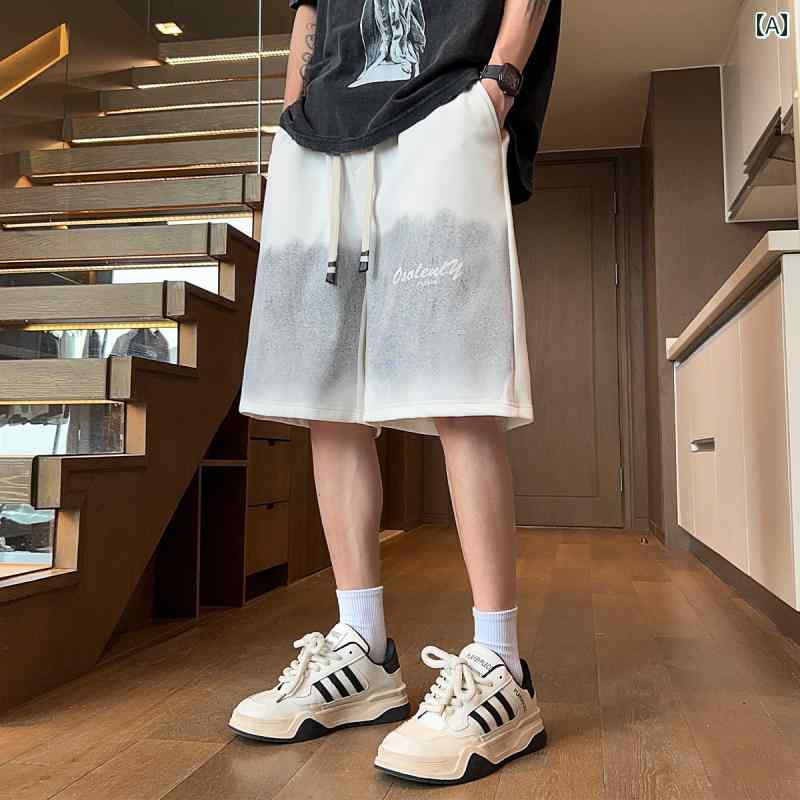 ショート パンツ 夏 トレンド 大きいサイズ ゆったり ストレート パンツ スポーツ アウター 速乾 通気 五分丈 ハーフ ハーフ 式 パンツ