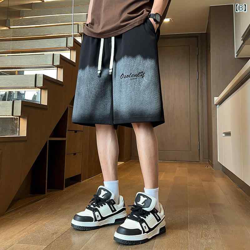 ショート パンツ 夏 トレンド 大きいサイズ ゆったり ストレート パンツ スポーツ アウター 速乾 通気 五分丈 ハーフ ハーフ 式 パンツ