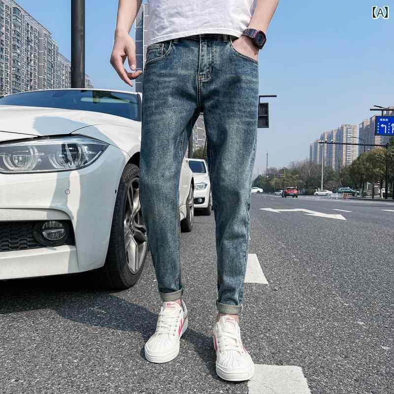 夏 薄手 涼しい 裾細 レトロ 九分丈 パンツ トレンディ パンツ