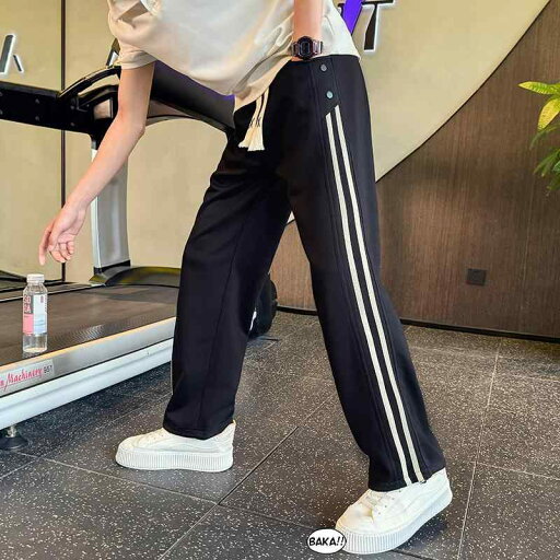 ストレート パンツ トレンディ スウェットパンツ サイド ストライプ 夏 パンツ スポーツ 九分丈 パンツ ストレート パンツ トレンディ スウェットパンツ サイド ストライプ 夏 パンツ スポーツ 九分丈 パンツ