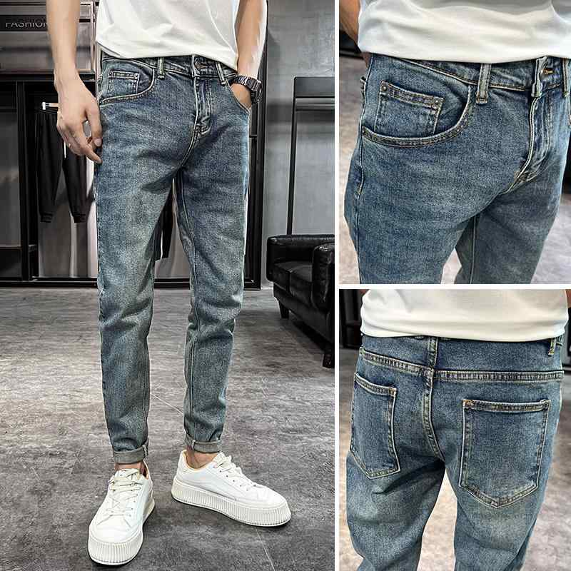 夏 トレンディ スリムフィット アンクレット 九分丈 パンツ レトロ ロング