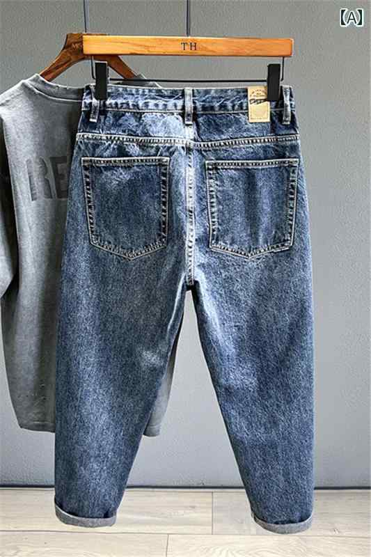 春秋 ストレート パンツ トレンディ アメリカン レトロ 裾細 パンツ