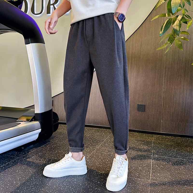 秋冬 厚手 パンツ トレンディ ウール パンツ 細み スリム パンツ