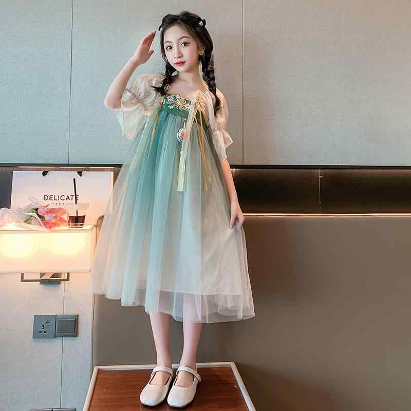 ワンピース 女の子 夏 キッズ 子供 かわいい 韓服 チャイナ風 服 子供 レトロ 服 プリンセス スカート スーパー フェアリー ドレス