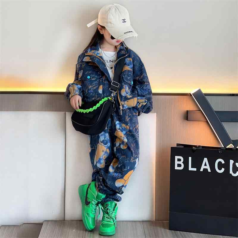 女の子 ファッション キッズ デニムセットアップ 秋 子供 おしゃれ 春秋 2点 セット