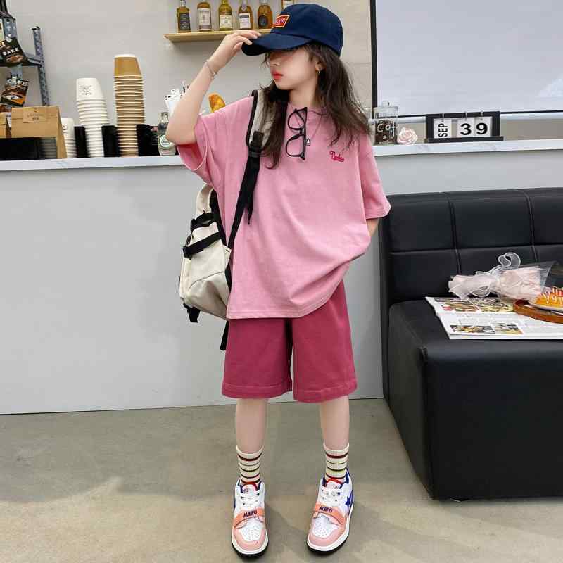 子供服 女の子 セットアップ おしゃれ カジュアル 夏 スポーツ Tシャツ 半袖 ズボン パンツ 2点セット