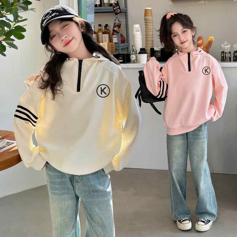 子供服 女の子 セットアップ おしゃれ カジュアル 春 セーター セット 大きめ ジーンズ 春秋 プルオー..