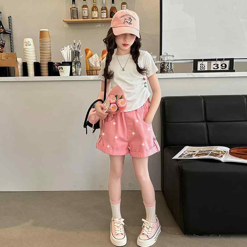 女の子 ファッション キッズ 夏 セットアップ 韓国 子供 夏 セットアップ 子供 カジュアル 半袖 2点 セット