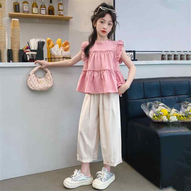 女の子 ファッション キッズ パフスリーブ Tシャツ 韓国 夏 セットアップ 半袖 ビッグ 子供 ベビー ドール 半袖 トップス