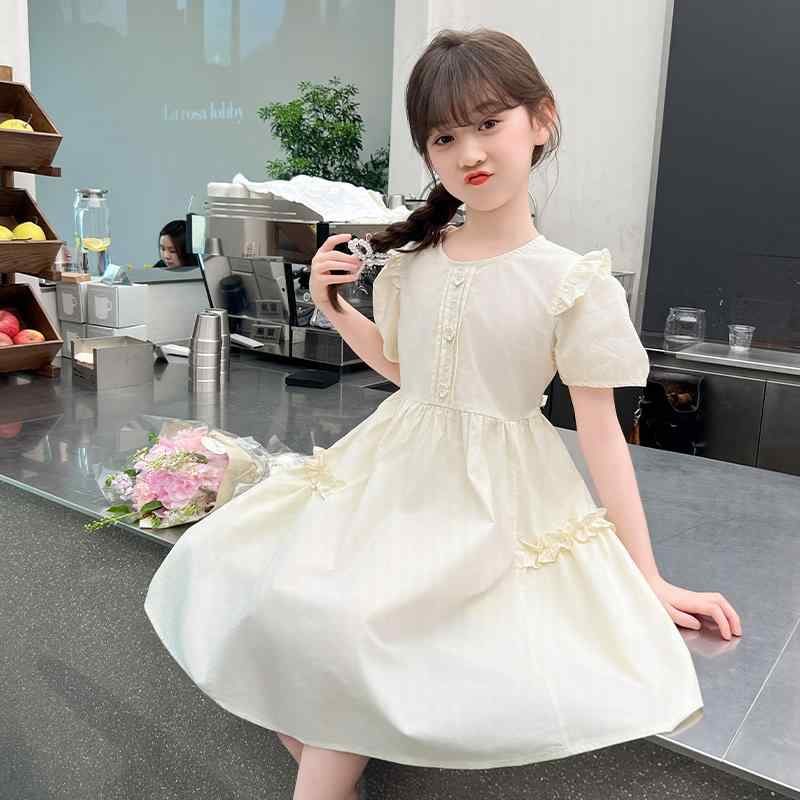 ワンピース 女の子 夏 かわいい ドレス 薄手 涼しい 子供 プリンセス ドレス 子供 カジュアル パフスリーブ スカート