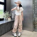 子供服 女の子 セットアップ おしゃれ カジュアル 夏 薄手 涼しい 半袖 2点セット トレンディ