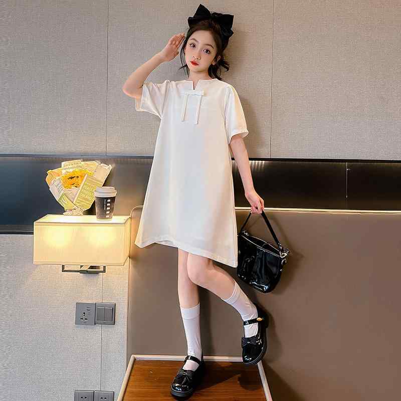 ワンピース 女の子 夏 キッズ 子供 かわいい 薄手 涼しい ドレス 子供 ファッション カジュアル ロング スカート 大きめ 子供 半袖 トップス