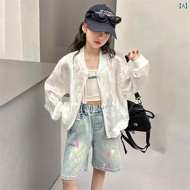 羽織もの キッズ 女の子 おしゃれ ファッション 軽量 涼しい ジャケット 夏 薄手 涼しい 子供 カジュアル 日焼け防止 服 韓国 日焼け防止 服 子供