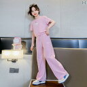 女の子 ファッション キッズ セットアップ 夏 薄手 涼しい 子供 スポーツ セットアップ 韓国 カジュアルウェア 子供