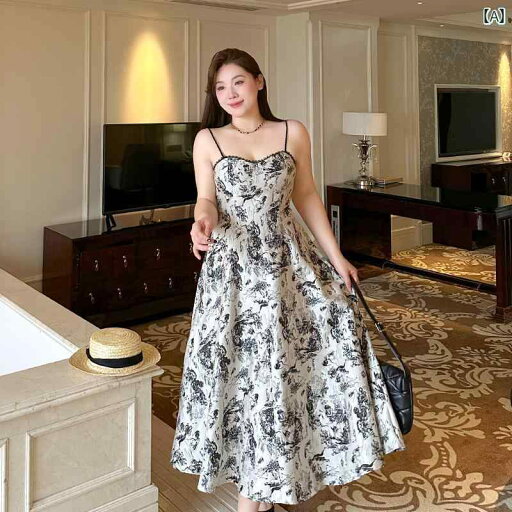 ぽっちゃり ワンピース レディース 大きめサイズ ファッション 上品 花 スリム ドレス 海辺 休暇 サスペンダー スカート ぽっちゃり ワンピース レディース 大きめサイズ ファッション 上品 花 スリム ドレス 海辺 休暇 サスペンダー スカート