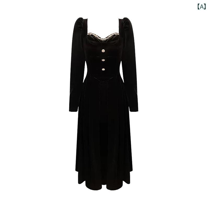 ぽっちゃり ワンピース レディース ファッション 上品 花 大きいサイズ フレンチ 秋冬 スリム ドレス ウエスト 起毛 スカート