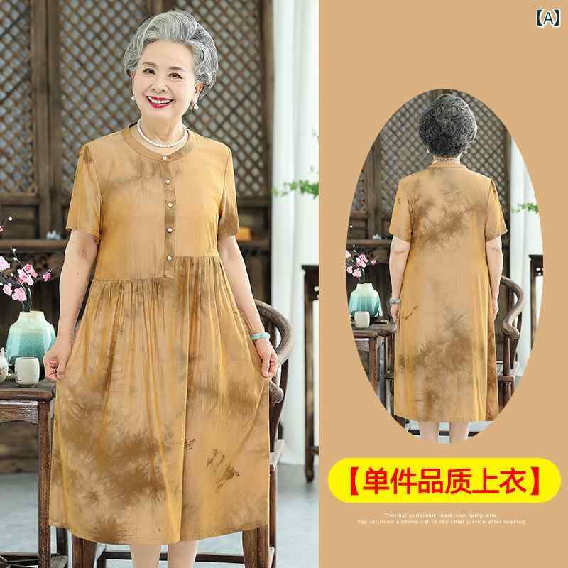 ミセス ファッション 婦人服 体型カバー 上品 淑女 レディース 夏 ドレス ぽっちゃり 大きいサイズ 夏 半袖 ドレス ロング ドレス