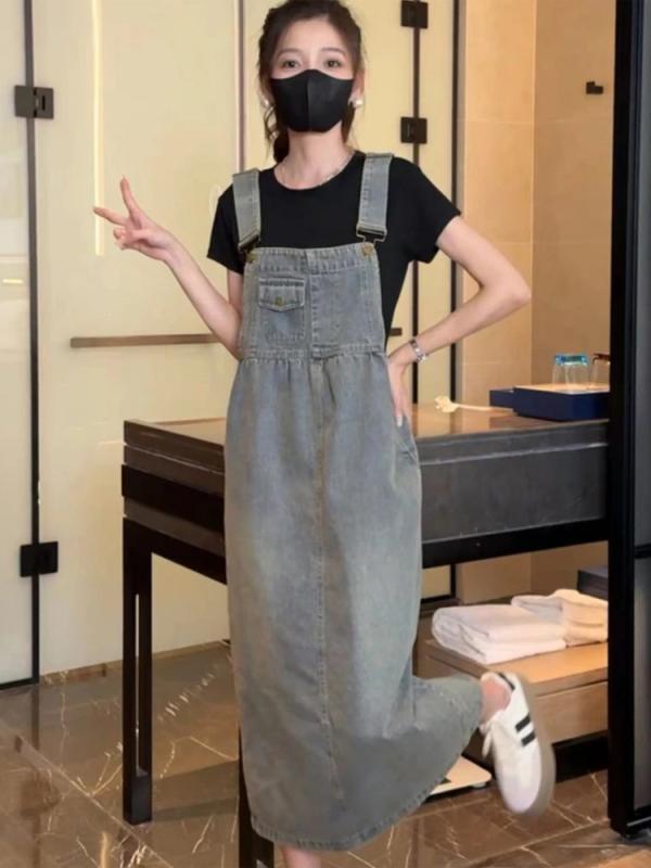 レディース ファッション おしゃれ レトロ デニム サスペンダー スカート サスペンダー ドレス サスペンダー スカート 夏 ドレス
