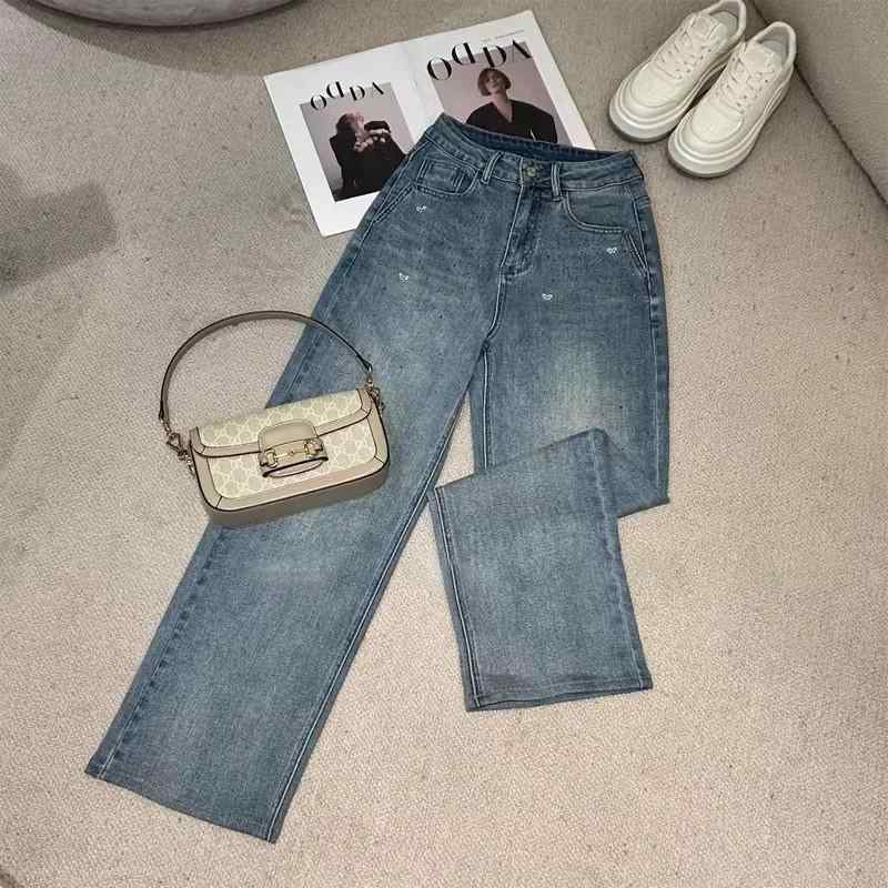 レディース ファッション カジュアル おしゃれ 春夏 ハイウエスト ストレート ジーンズ ワイドレッグ パンツ