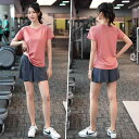 スポーツウェア レディース おしゃれ フィットネス ジム 夏 薄手 涼しい 大きいサイズ ゆったり 速乾 ヨガ ランニング ショーツ セット