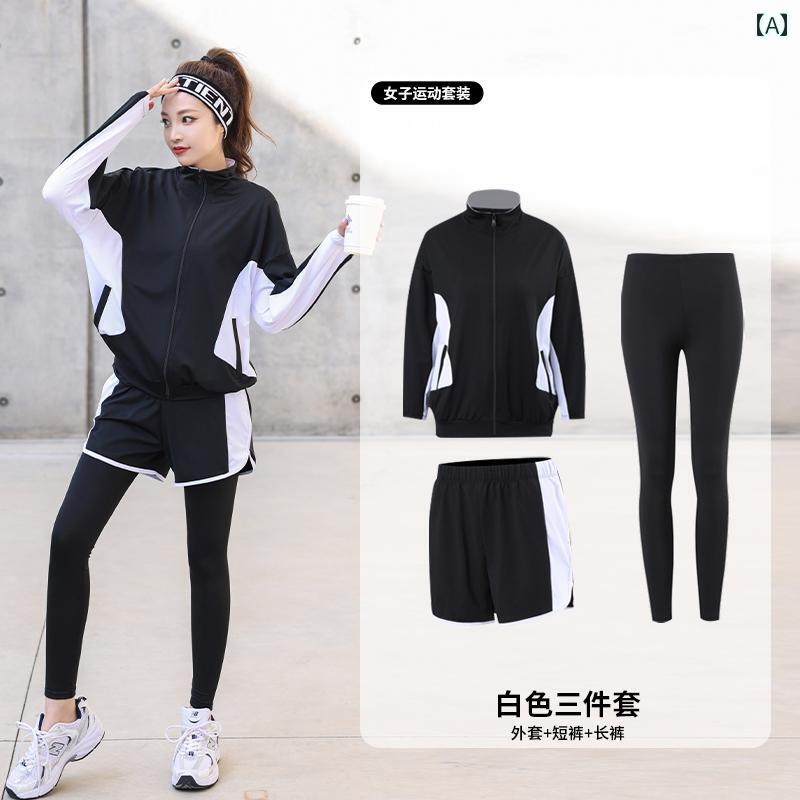 スポーツウェア レディース おしゃれ フィットネス ジム アウトドア 運動 ランニング セットアップ 秋冬 朝 ランニング スリム ヨガ 服 2