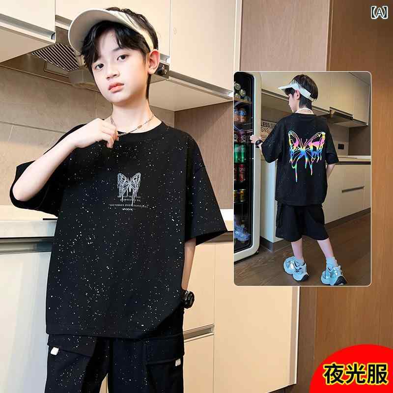 男の子 Tシャツ 半袖 ファッション キッズ 子供 カジュアル おしゃれ 夏 シャツ 夏 夏 服 大きめ ゆっ..